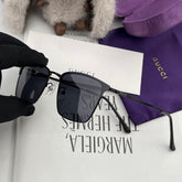 RECTANGULAR FRAME SUNGLASSES G3370 IN ACETATE AND METAL
